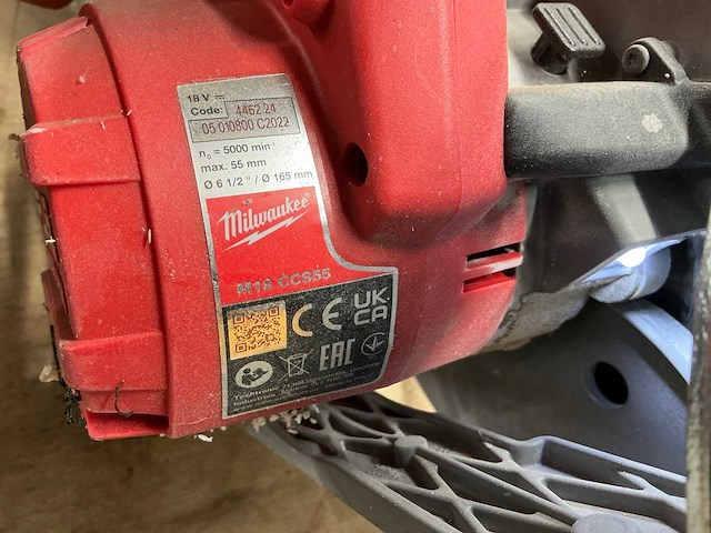 2022 milwaukee m18 ccs55 cirkelzaagmachine - afbeelding 3 van  5