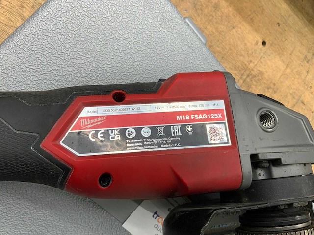 2022 milwaukee m18 fsag125x accu haakse slijpmachine - afbeelding 3 van  4