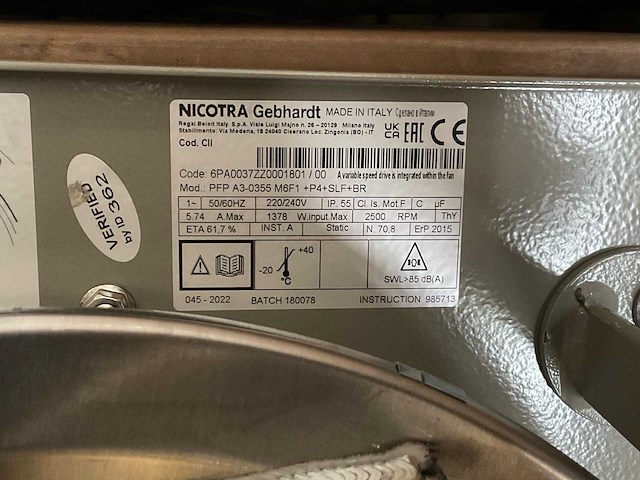 2022 nicotra gebhart pfp a3-0355 industriële ventilator (6x) - afbeelding 3 van  4