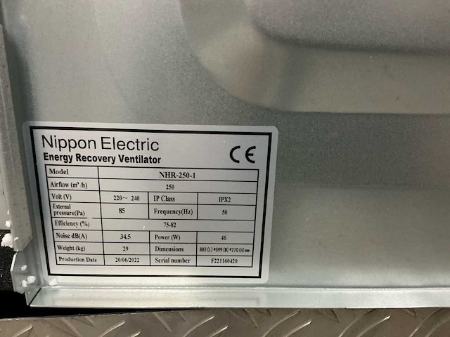 2022 nippon electric nhr-250 warmte terugwinningsysteem - afbeelding 17 van  17