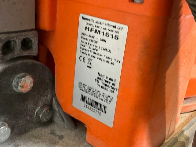 2022 numatic hfm 1515 vloerschuurmachine roterend - afbeelding 6 van  7