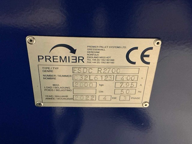 2022 premier fsdc r2700 palletkantelaar - afbeelding 11 van  19