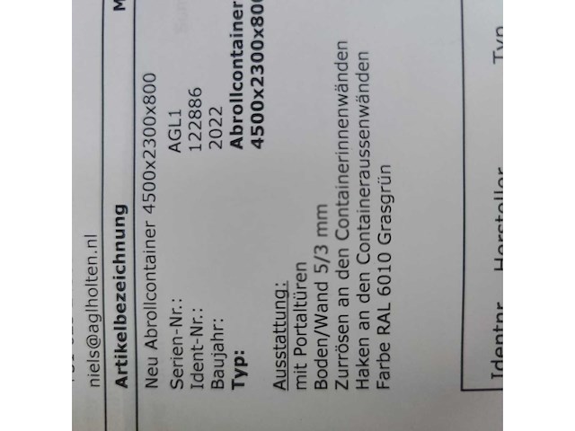 2022 pronar t185 container haakarm aanhanger met 4 containers - afbeelding 10 van  26