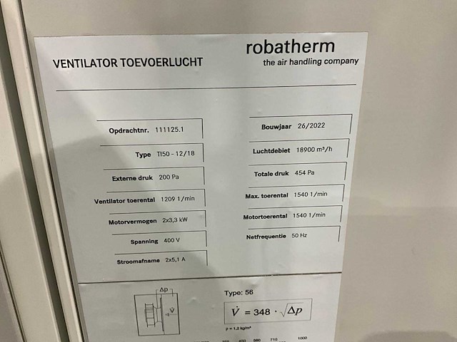 2022 robatherm t150-12/18 luchtbehandelingssysteem - afbeelding 16 van  25