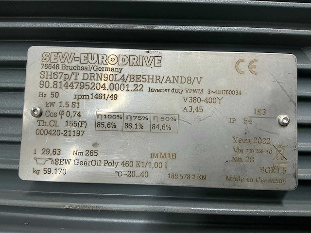 2022 sew eurodrive elektromotor - afbeelding 8 van  8