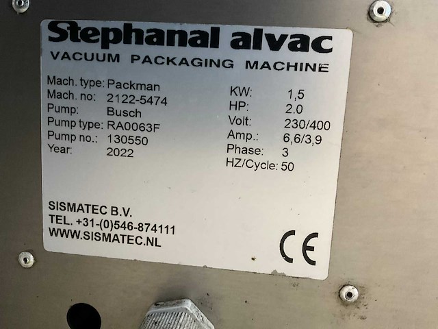 2022 stephanal alvac packman ra0063f vacuümmachine - afbeelding 6 van  6