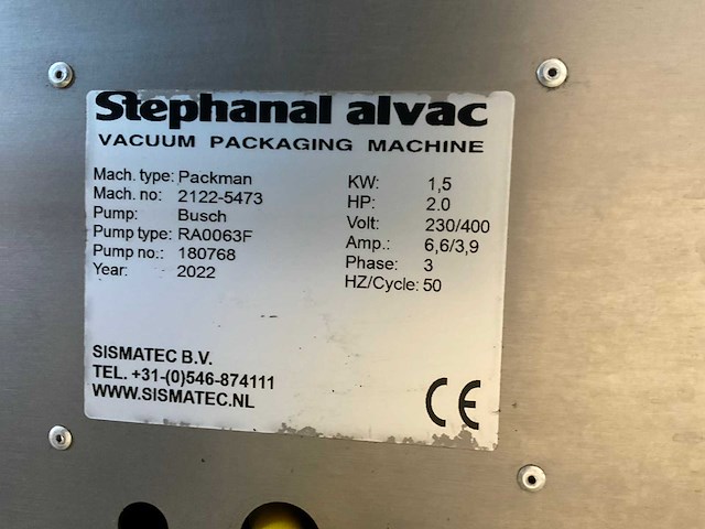 2022 stephanal alvac packman ra0063f vacuümmachine - afbeelding 6 van  6