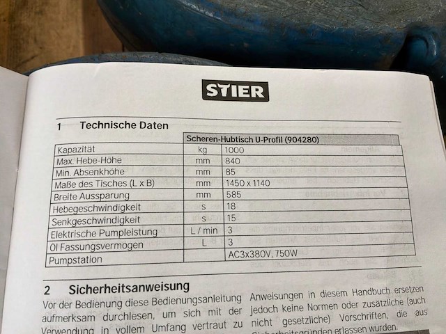 2022 stier scheren-hubtisch u-profil elektrische schaarheftafel - afbeelding 8 van  8