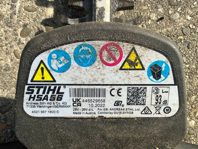 2022 stihl hsa56 heggenschaar - afbeelding 7 van  7
