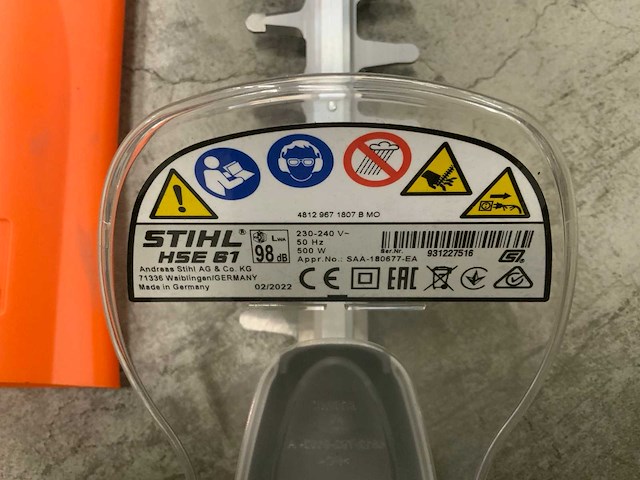 2022 stihl hse 61 heggenschaar - afbeelding 5 van  5