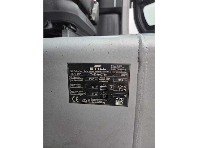 2022 still rx 20-16p 1600 kg 1737uur vorkheftruck - afbeelding 6 van  14