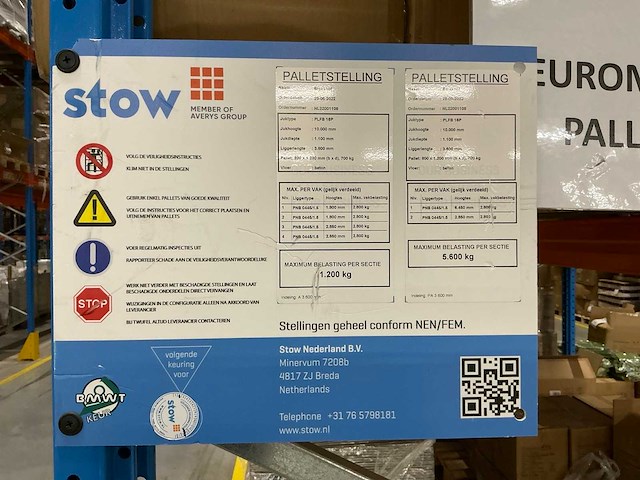 2022 stow palletstelling (180 secties) - afbeelding 7 van  8