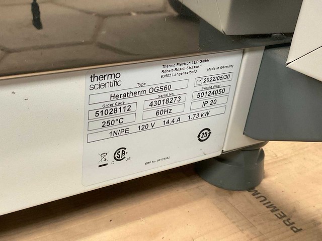 2022 thermo scientific heratherm ogs60 laboratoriumoven - afbeelding 6 van  7
