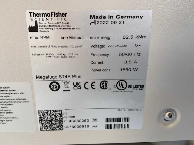 2022 thermo scientific megafuge st4r plus md centrifuge - afbeelding 6 van  6