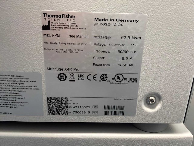 2022 thermo scientific multifuge x4r pro centrifuge - afbeelding 5 van  5