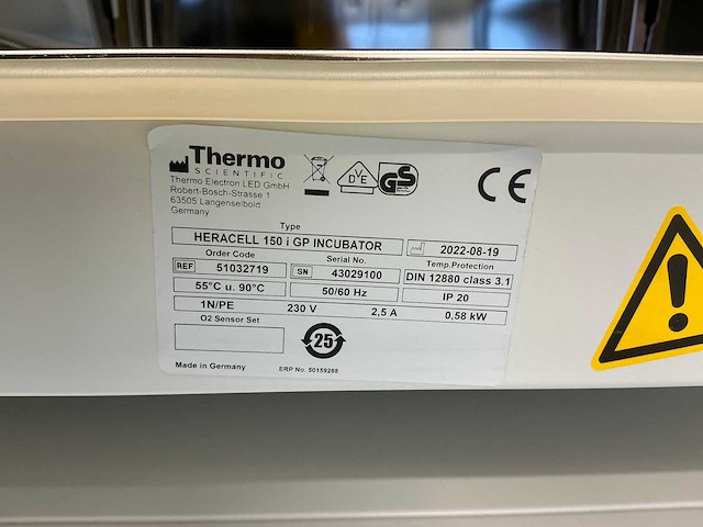 2022 thermowetenschappelijke heracell 150i gp laboratorium co2-incubator (2x) - afbeelding 2 van  13