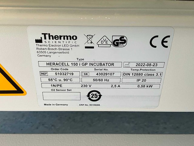 2022 thermowetenschappelijke heracell 150i gp laboratorium co2-incubator (2x) - afbeelding 10 van  13