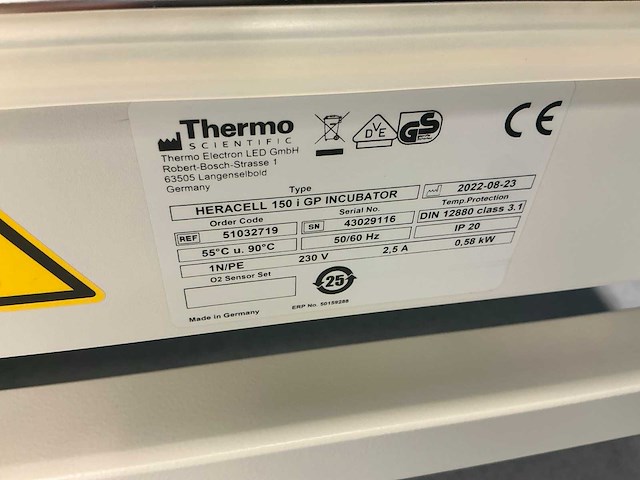 2022 thermowetenschappelijke heracell 150i gp laboratorium co2-incubator (2x) - afbeelding 13 van  13
