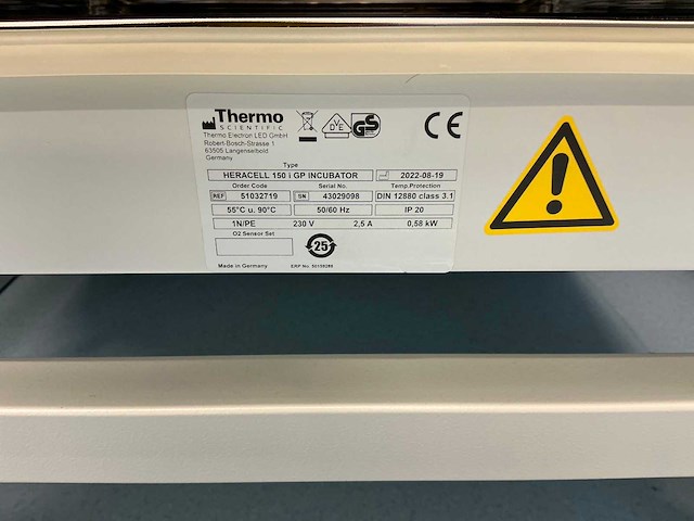 2022 thermowetenschappelijke heracell 150i gp laboratorium co2-incubator (2x) - afbeelding 13 van  14
