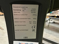2022 toyota bt levio lpe200 elektrische palletwagen - afbeelding 4 van  18