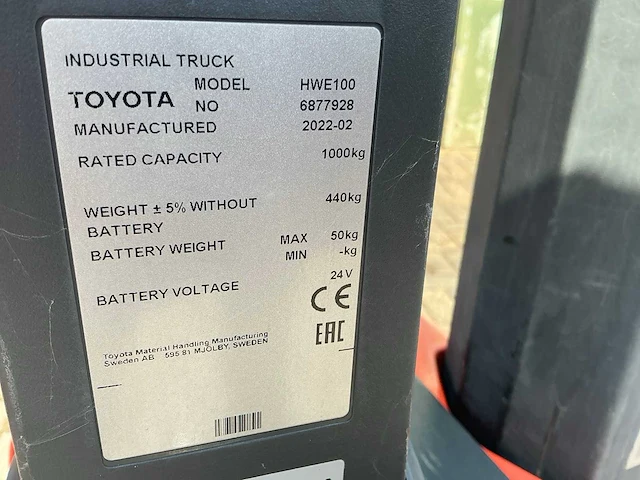 2022 toyota hwe100 stapelaar - afbeelding 2 van  10