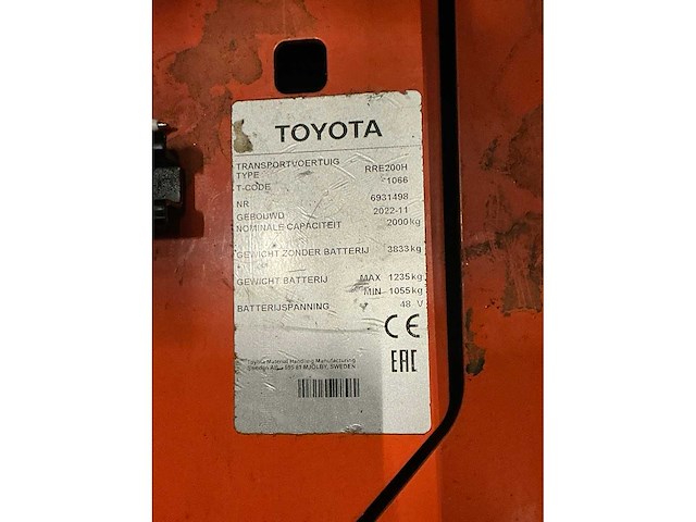 2022 toyota rre200h reachtruck - afbeelding 17 van  25