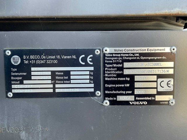 2022 volvo ec300el rupsgraafmachine - afbeelding 34 van  35
