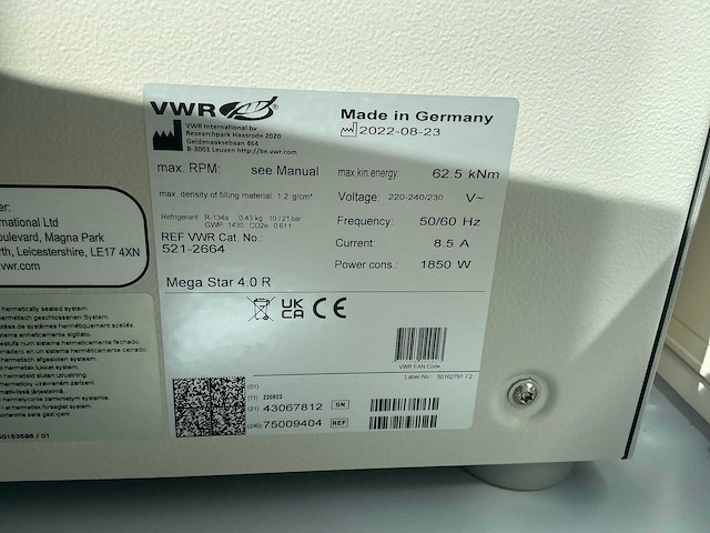 2022 vwr mega star 4.0r centrifuge - afbeelding 6 van  8