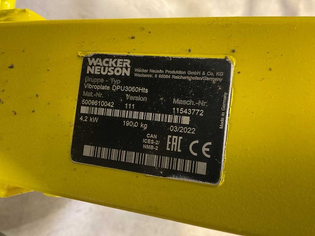 2022 wacker dpu 3060 trilplaat - afbeelding 5 van  5