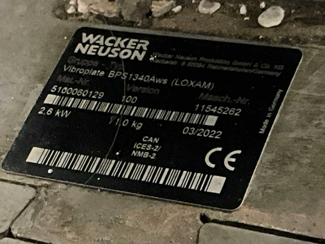 2022 wacker neuson bps 1340 trilplaat - afbeelding 4 van  6