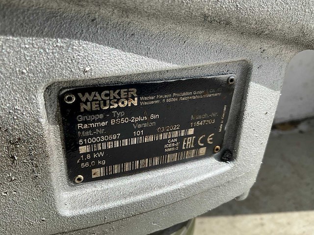 2022 wacker neuson bs50-2plus trilstamper - afbeelding 6 van  6