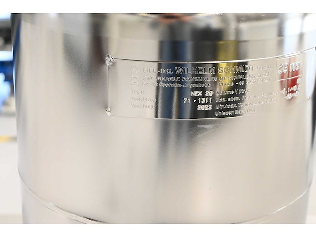 2022 wilhelm schmidt nex 20 rvs canister (8x) - afbeelding 4 van  6