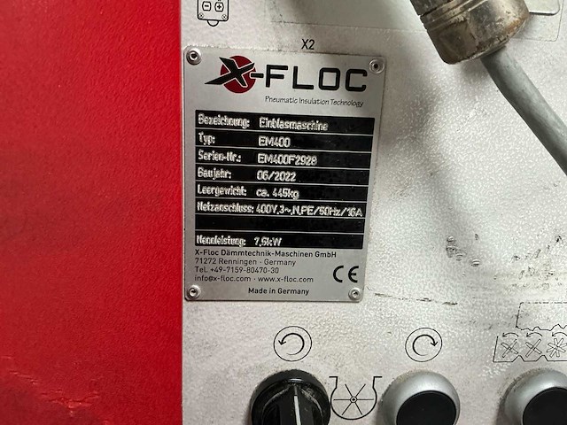 2022 x-floc em400 isolatie inblaasmachine inclusief toebehoren - afbeelding 13 van  15