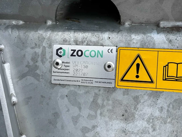 2022 zocon vgm-150 hydraulische veegmachine 150 cm met zijborstel en watersproeiing - afbeelding 7 van  15