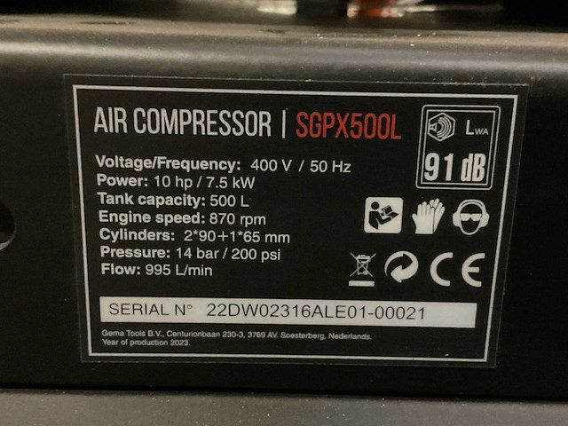 2023 - stahlgruppe - sgpx500l - zuigercompressor - afbeelding 2 van  10