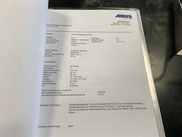2023 abus kransysteme gmbh elv bovenloophalkraan (5) - afbeelding 3 van  8