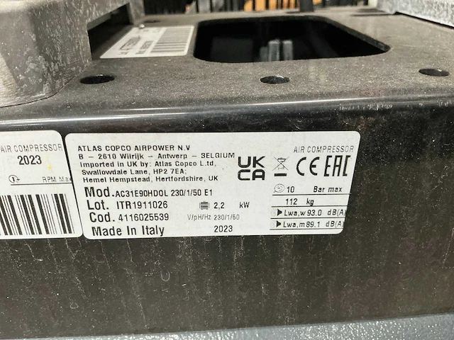 2023 atlas copco hp3 luchtcompressor - afbeelding 5 van  5