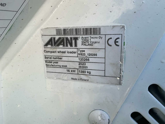 2023 avant 523 compacte shovel / wiellader - afbeelding 16 van  25