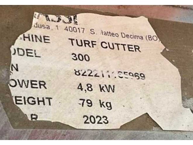 2023 benassi turf cutter l300 graszodensnijder - afbeelding 8 van  8