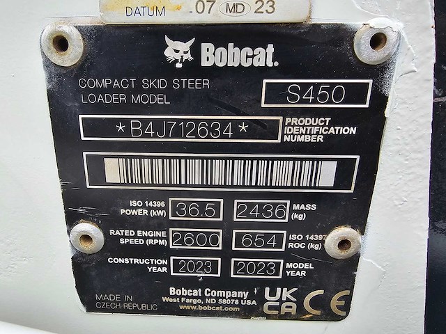 2023 bobcat s450 schranklader - afbeelding 16 van  23