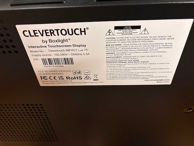2023 clevertouch impact lux interactive touchscreen 75” - afbeelding 3 van  5