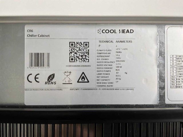 2023 cool head chiller cabinet koelkast - afbeelding 9 van  9
