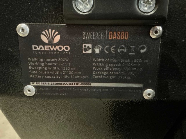 2023 deawoo das80 zelfrijdende veegmachine - afbeelding 2 van  10