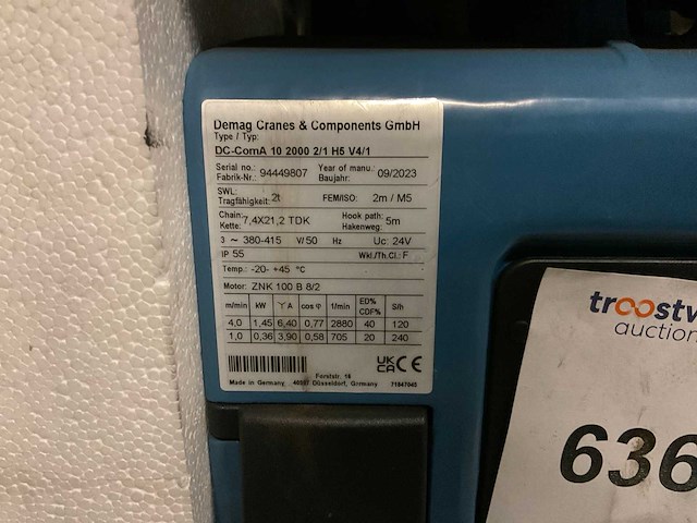 2023 demag dc com special elektrische kettingtakel - afbeelding 4 van  5