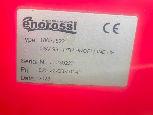 2023 enorossi g8v 980 pth profi-line us getrokken cirkelhooier/hooischudder - afbeelding 15 van  22