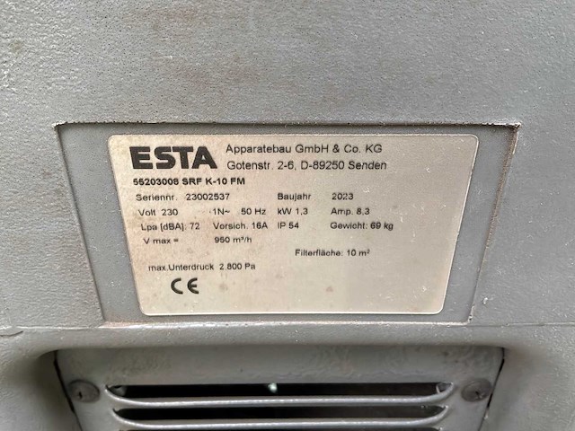2023 esta srf k-10 fm lasdampafzuiger - afbeelding 10 van  11