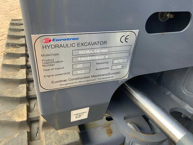 2023 eurotrac he18 minigraafmachine - afbeelding 7 van  23
