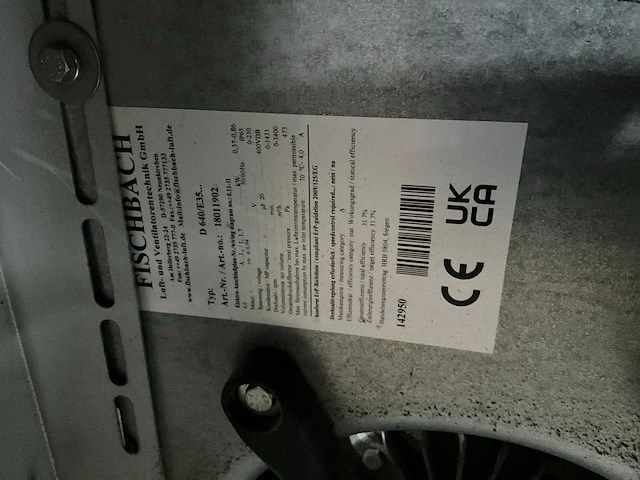 2023 fischbach d 640/e35 afzuigmotor in box - afbeelding 5 van  7