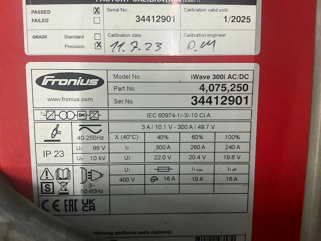 2023 fronius iwave ac/dc 300i tig-lasapparaat - afbeelding 10 van  10