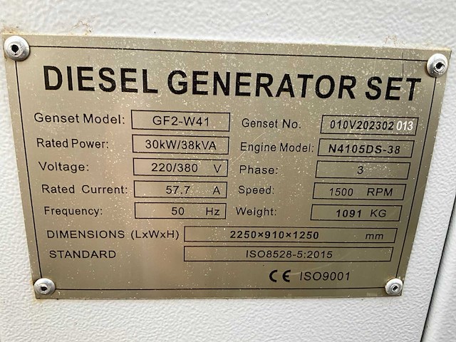 2023 gf2-w41 stroomgenerator - afbeelding 5 van  13